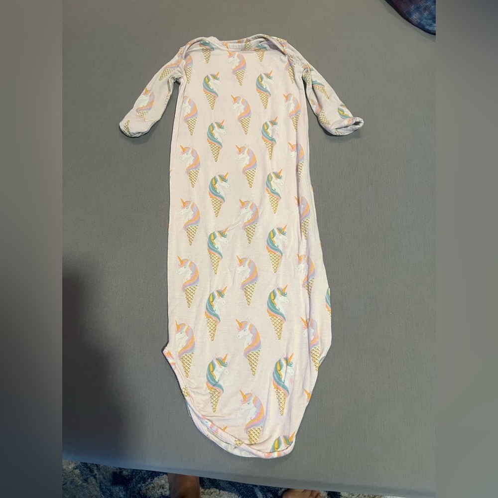 0-3 months Posh Peanut unicorn cone knot gown